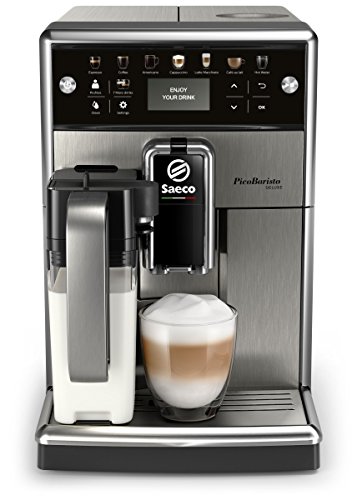 Saeco PicoBaristo Deluxe SM5573/10 Machine à expresso automatique inox avec carafe à lait et boutons tactiles